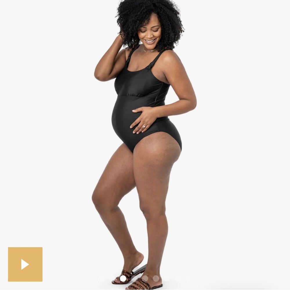 Kindred Bravely Maternity Nursing one piece Black Swimsuit
